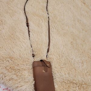 Michael Kors Brown Leather Phone Case